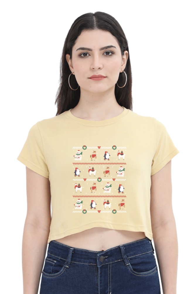 Ugly Sweater Animals Crop Tank