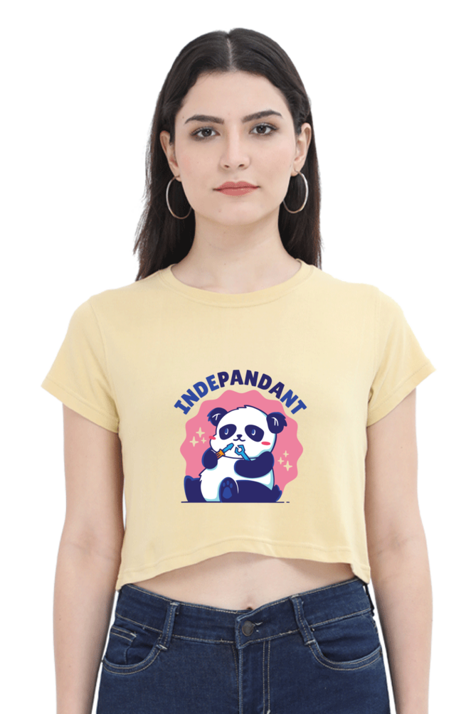 Indepandant Panda Crop Top