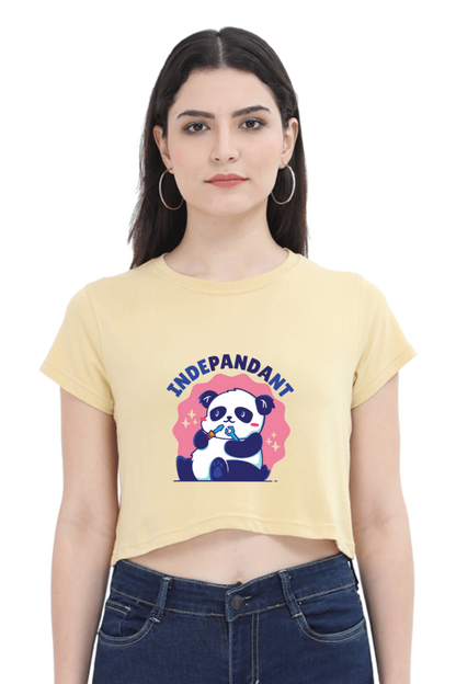 Indepandant Panda Crop Top