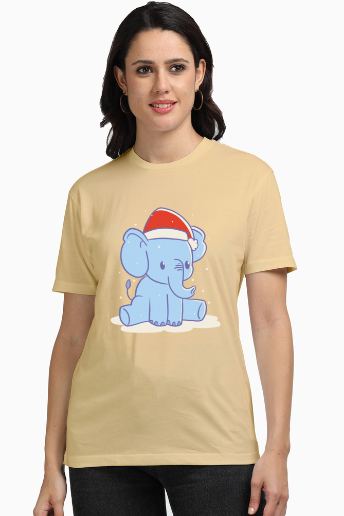 Elephant Christmas Hat Supima T-Shirt