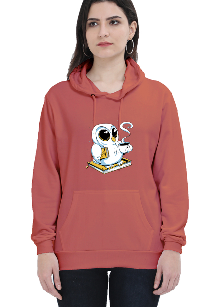 Cute Owl Book Coffee Hooded Sweat Shirt