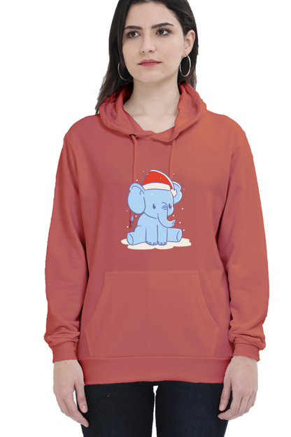 Elephant Christmas Hat Hooded Sweat Shirt