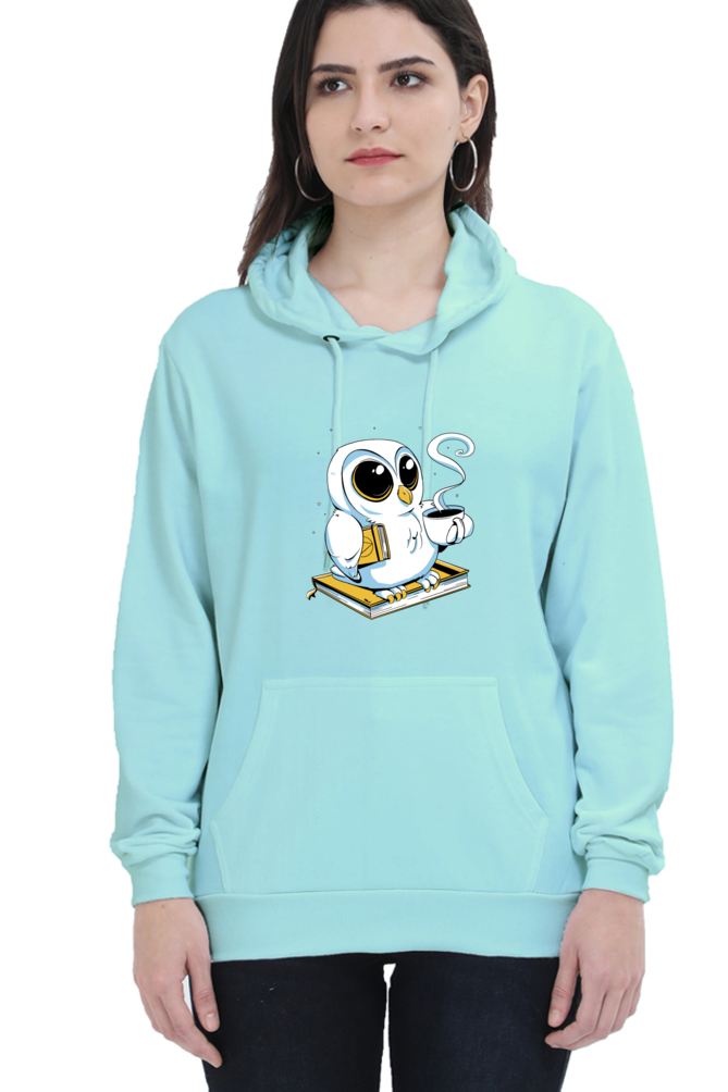 Cute Owl Book Coffee Hooded Sweat Shirt