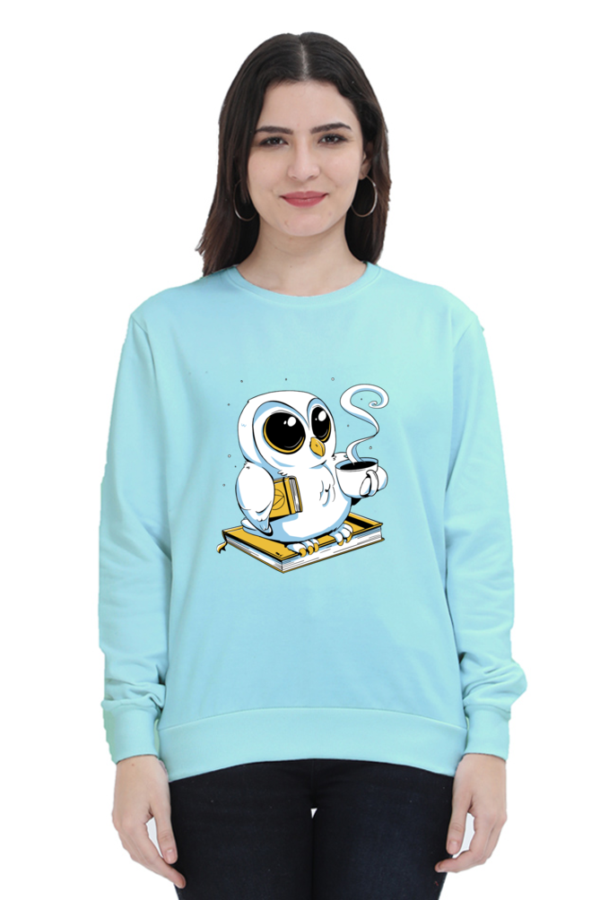 Cute Owl Book Coffee Sweatshirt