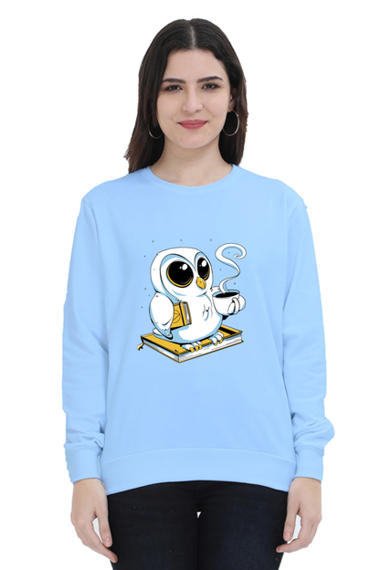 Cute Owl Book Coffee Sweatshirt