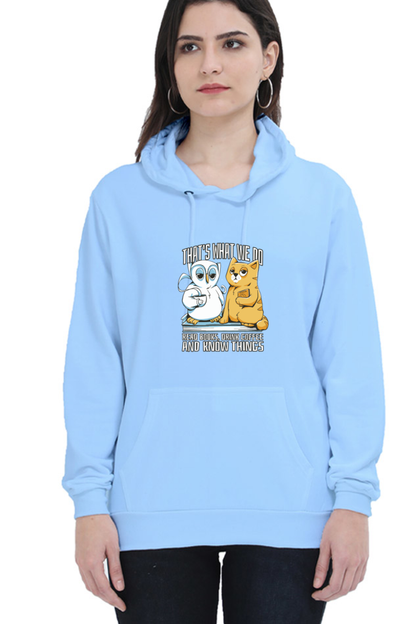 Cat Owl Coffee Books Hooded Sweat Shirt