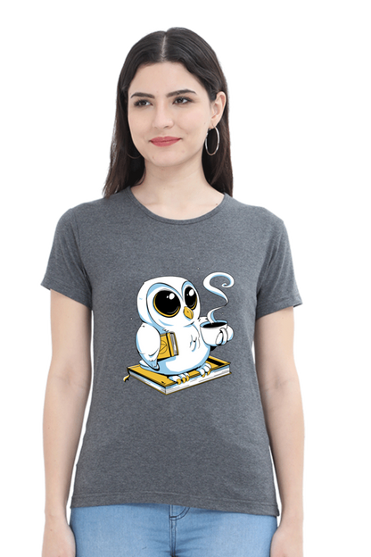 Cute Owl Book Coffee T-Shirt