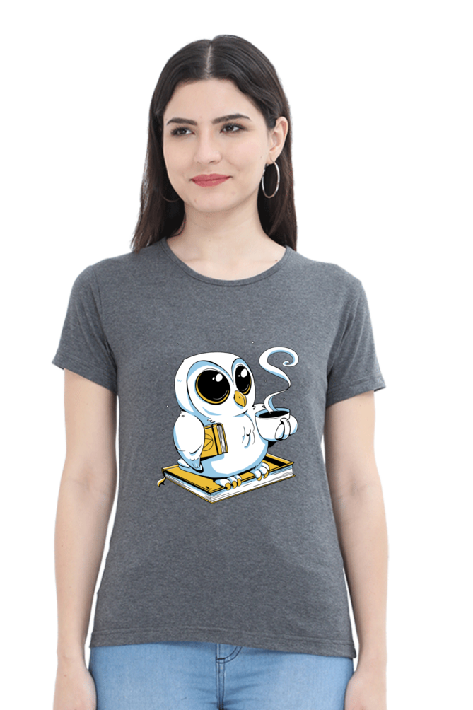 Cute Owl Book Coffee T-Shirt