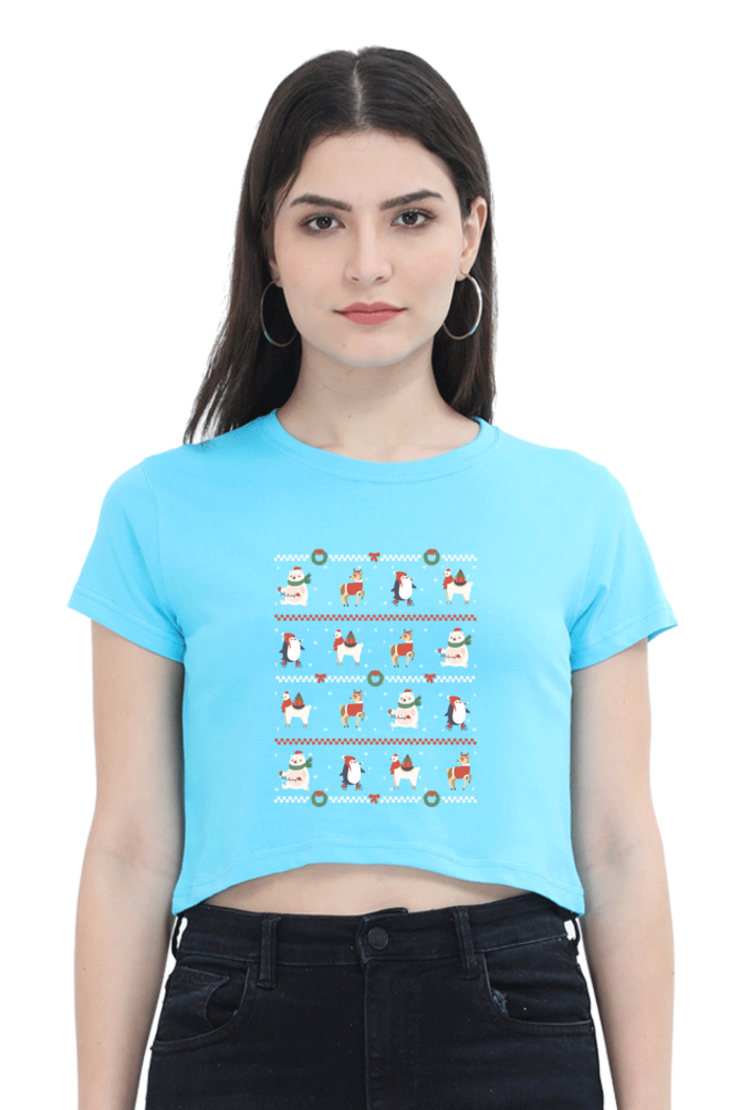 Ugly Sweater Animals Crop Tank