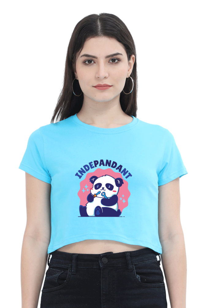 Indepandant Panda Crop Top