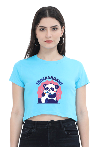 Indepandant Panda Crop Top