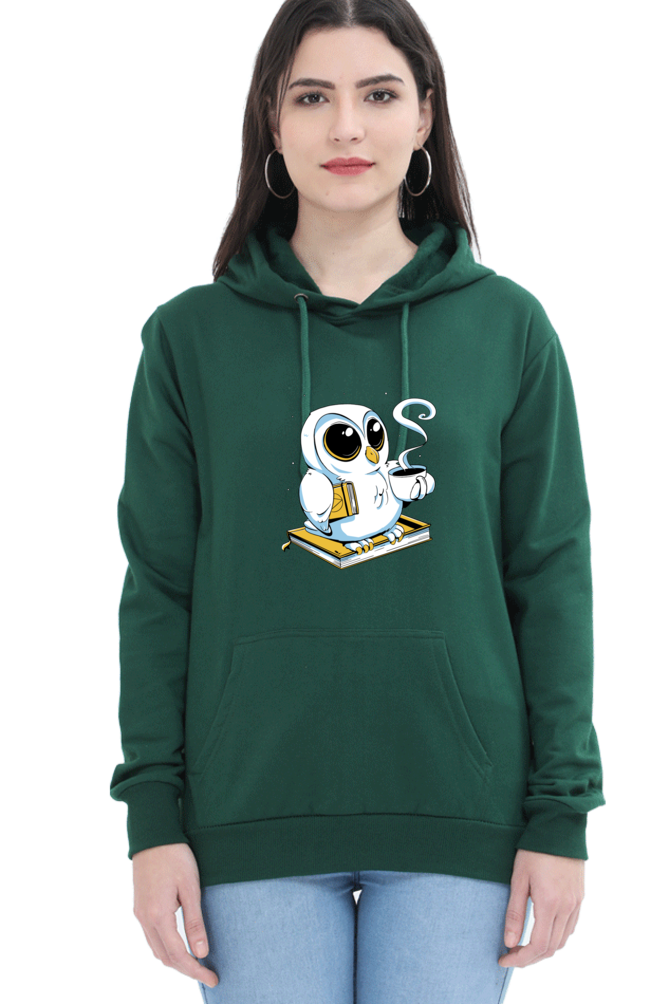 Cute Owl Book Coffee Hooded Sweat Shirt