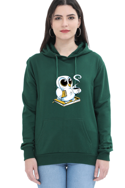 Cute Owl Book Coffee Hooded Sweat Shirt