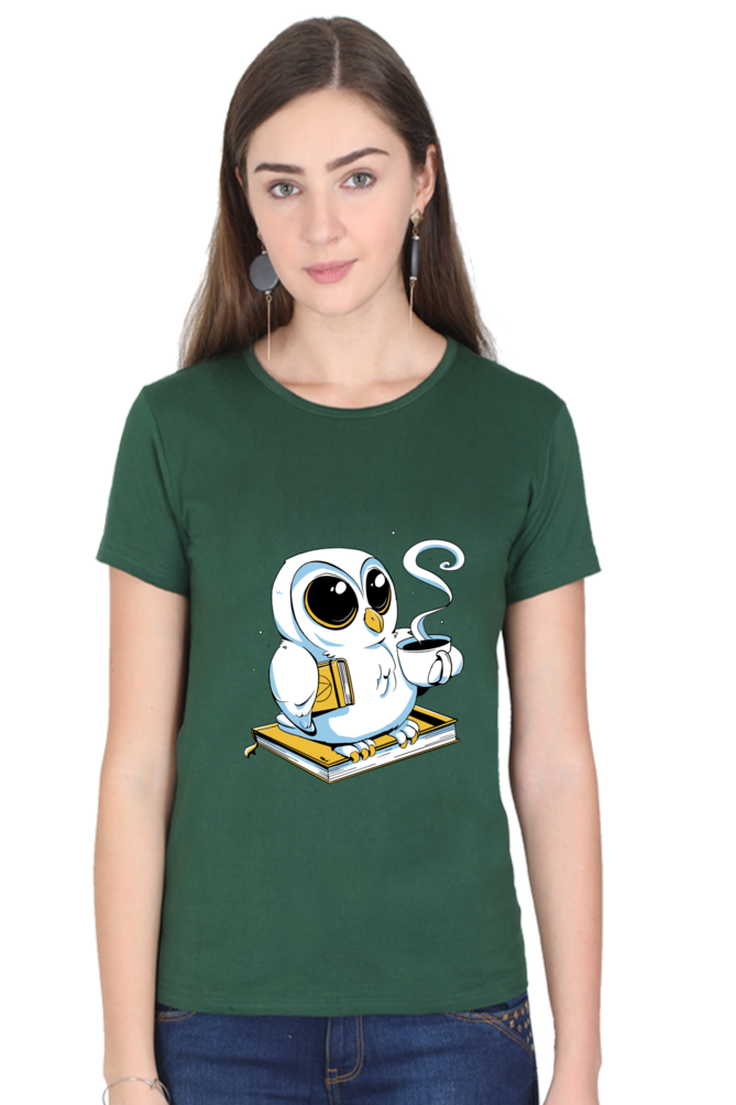 Cute Owl Book Coffee T-Shirt