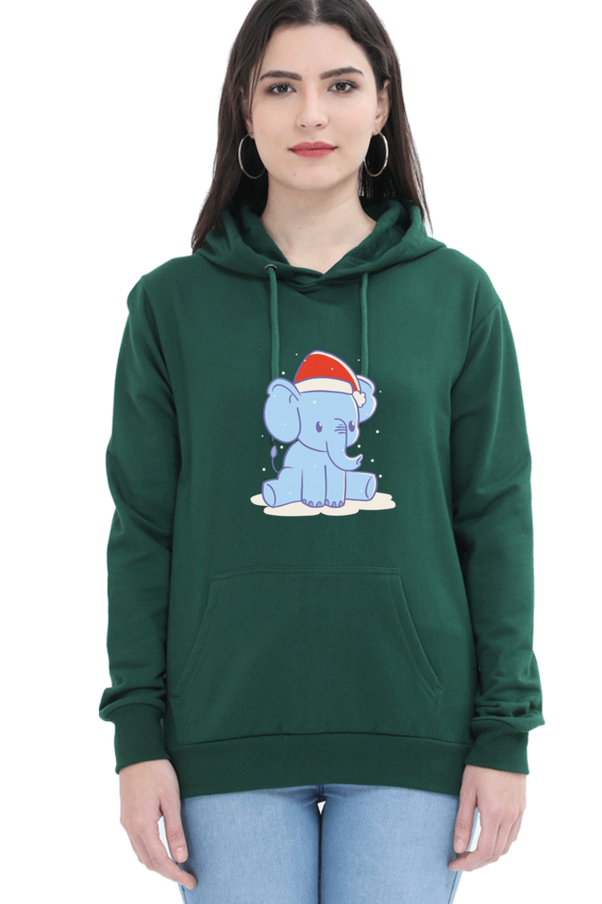 Elephant Christmas Hat Hooded Sweat Shirt