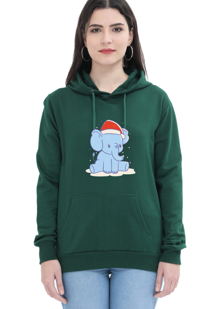 Elephant Christmas Hat Hooded Sweat Shirt