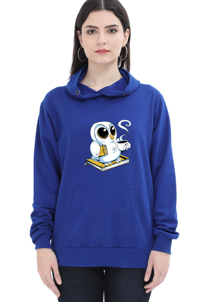 Cute Owl Book Coffee Hooded Sweat Shirt