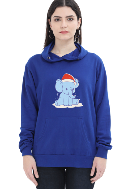 Elephant Christmas Hat Hooded Sweat Shirt