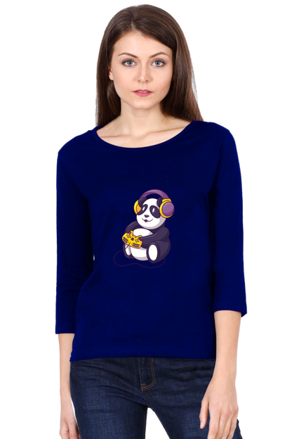 Gamer Panda Round Neck Full Sleeve