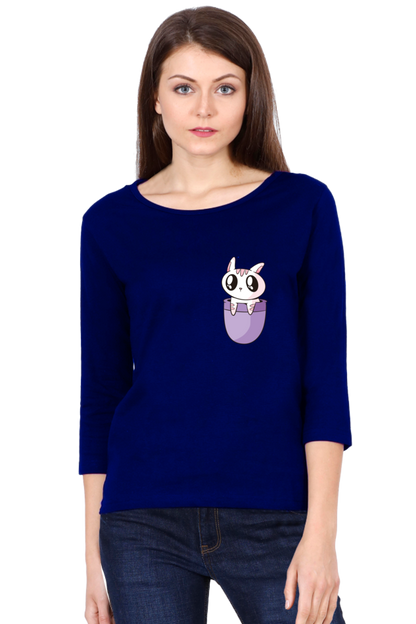 Pocket Cat Round Neck Full Sleeve