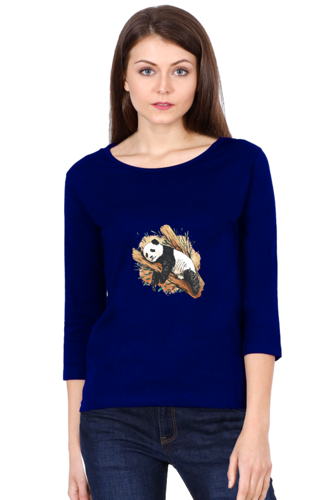 Sleeping Panda Round Neck Full Sleeve