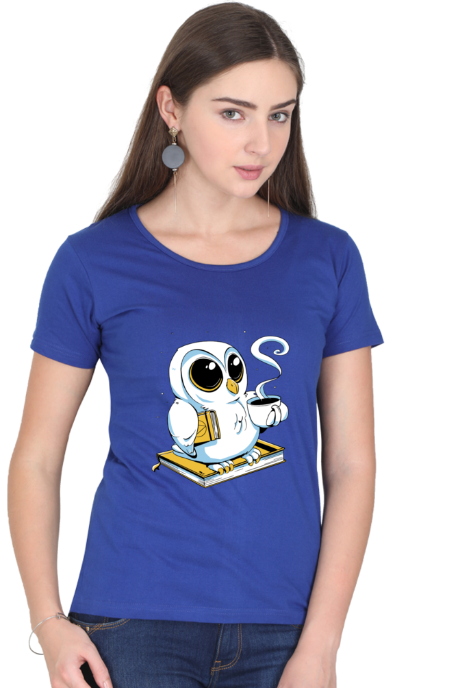 Cute Owl Book Coffee T-Shirt