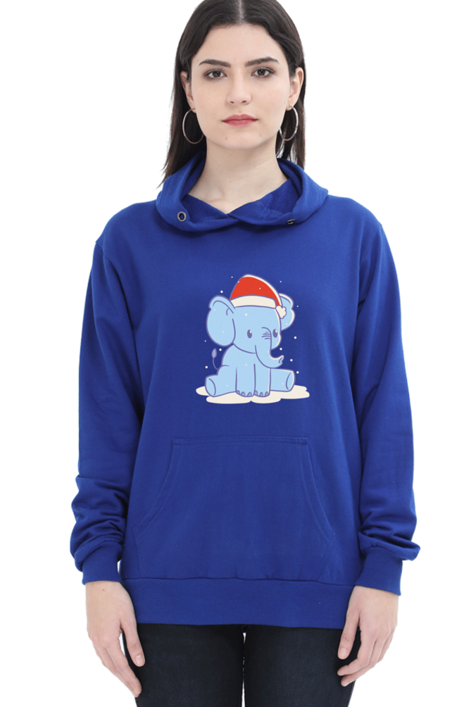 Elephant Christmas Hat Hooded Sweat Shirt