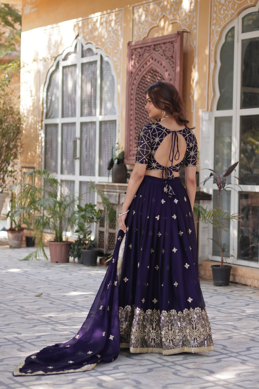 Designer Lehenga collection Made with  Rangoli Silk With Sequins And thread Embroidered work Lehenga Choli with Dupatta