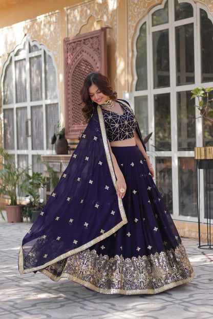 Designer Lehenga collection Made with  Rangoli Silk With Sequins And thread Embroidered work Lehenga Choli with Dupatta