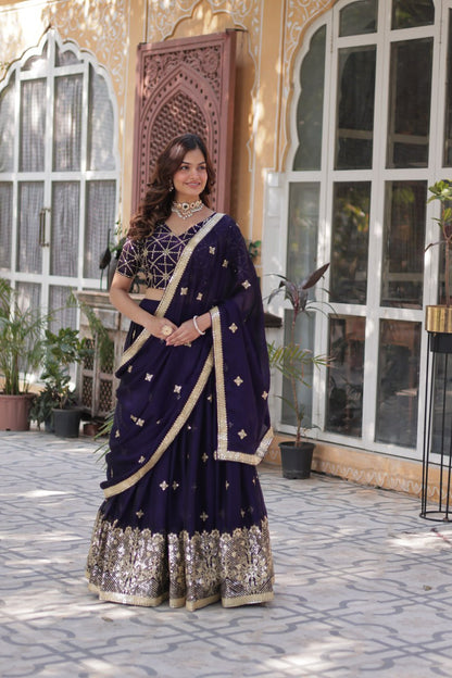 Designer Lehenga collection Made with  Rangoli Silk With Sequins And thread Embroidered work Lehenga Choli with Dupatta