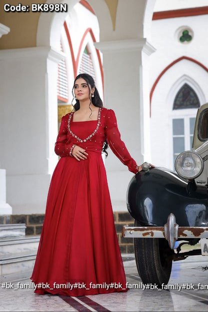 Red Orchid IndoWestern Set