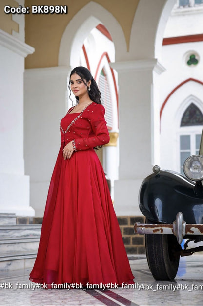 Red Orchid IndoWestern Set