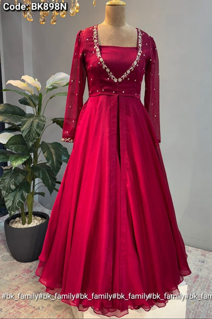 Red Orchid IndoWestern Set