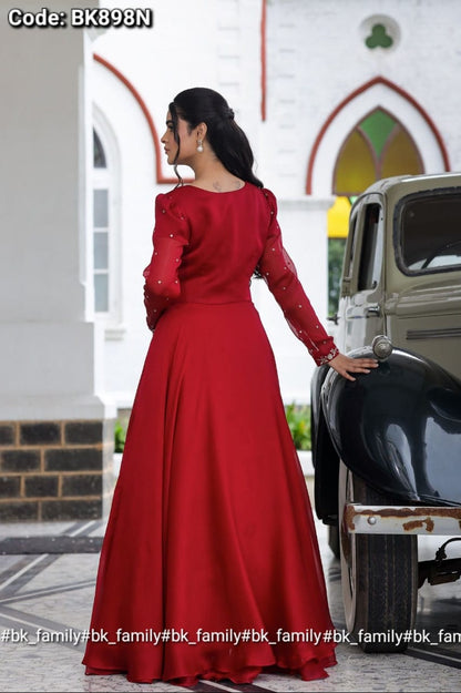 Red Orchid IndoWestern Set