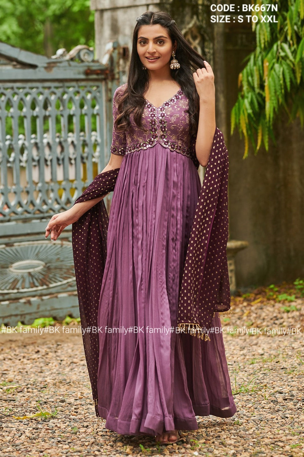 Twilight Anarkali Suit Set in Purple