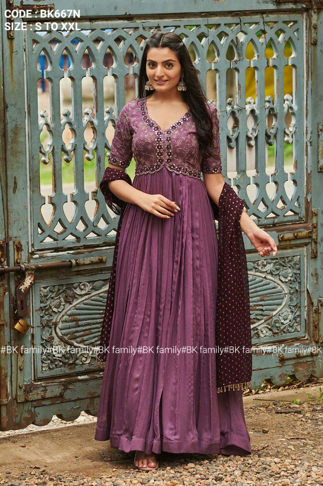 Twilight Anarkali Suit Set in Purple