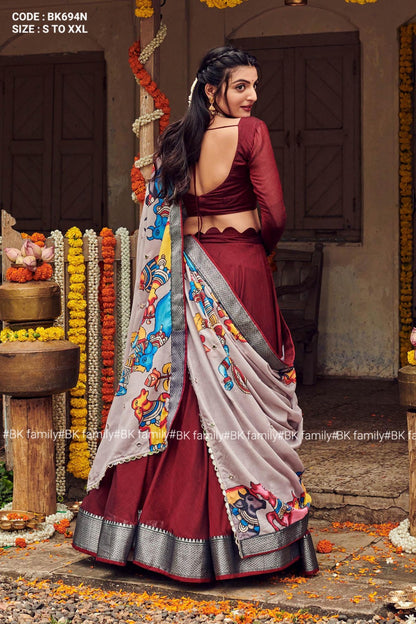 Shisha Halfsaree Lehenga Set in Maroon