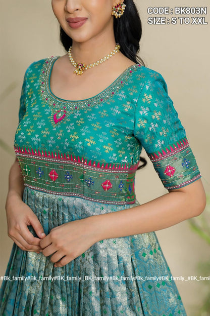 Jyoti Patola Zari (Dress) in Light Sea Green