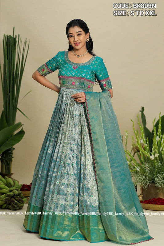 Jyoti Patola Zari (Dress) in Light Sea Green